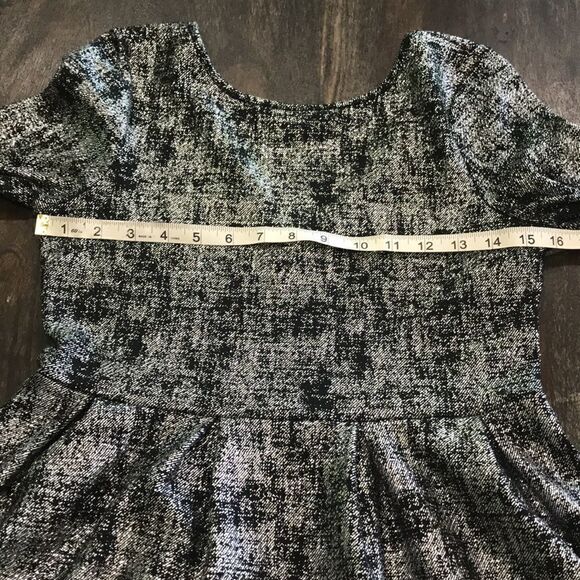 One Clothing, Silver, and Black Long-sleeve Dip Backed Dress, Medium. - Picture 8 of 12